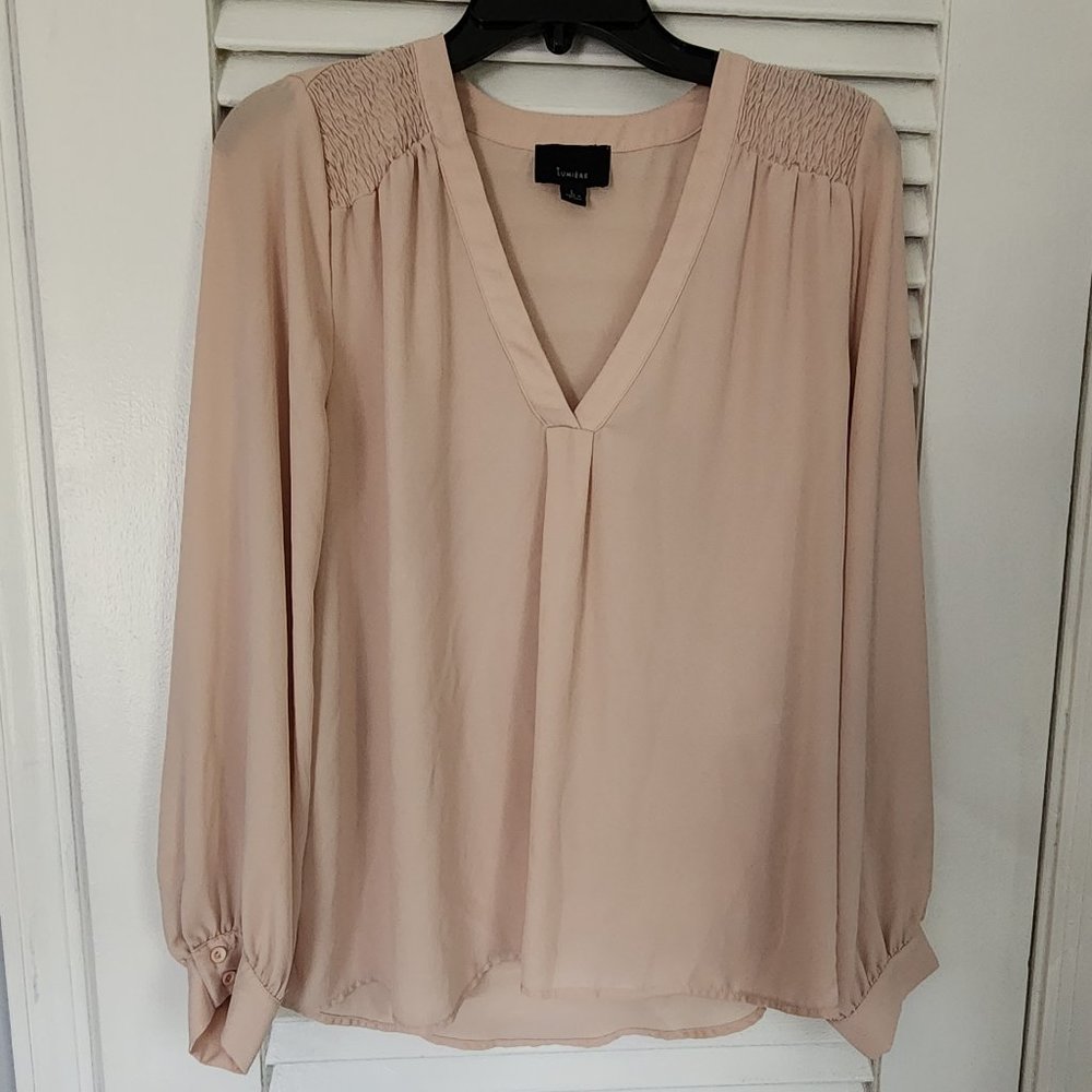 Lumiere Blouse - nude/tan long sleeve